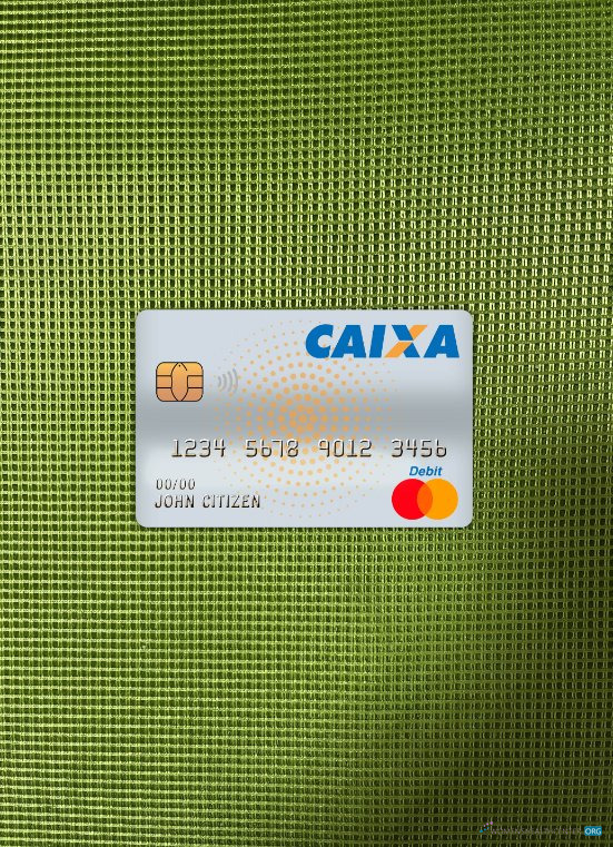 Download Brazil Caixa bank master debit card photolook front Photoshop template